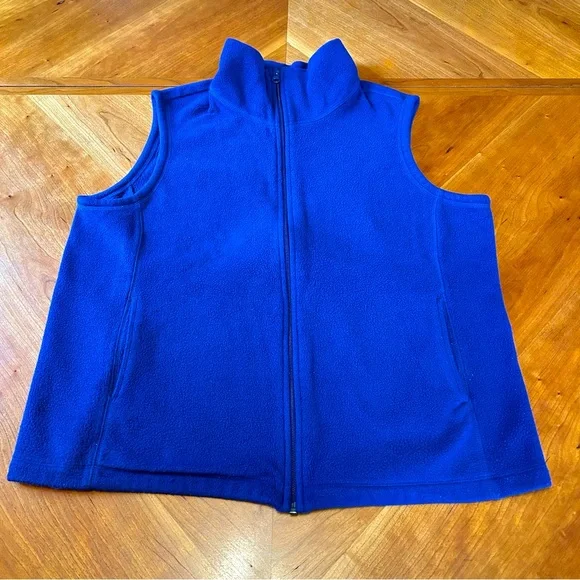 Land’s End Fleece Vest Royal Blue - Picture 1 of 2